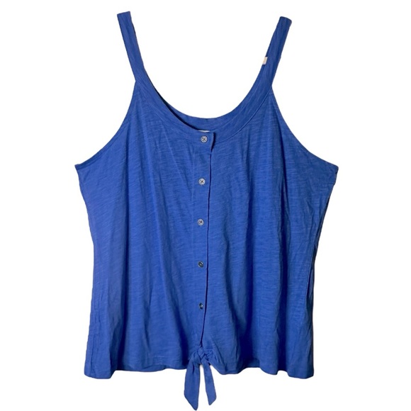 Caslon‎ Tie Front Button Up Tank Top Cami Cotton Modal NWT XL CN468385MI - Picture 1 of 10